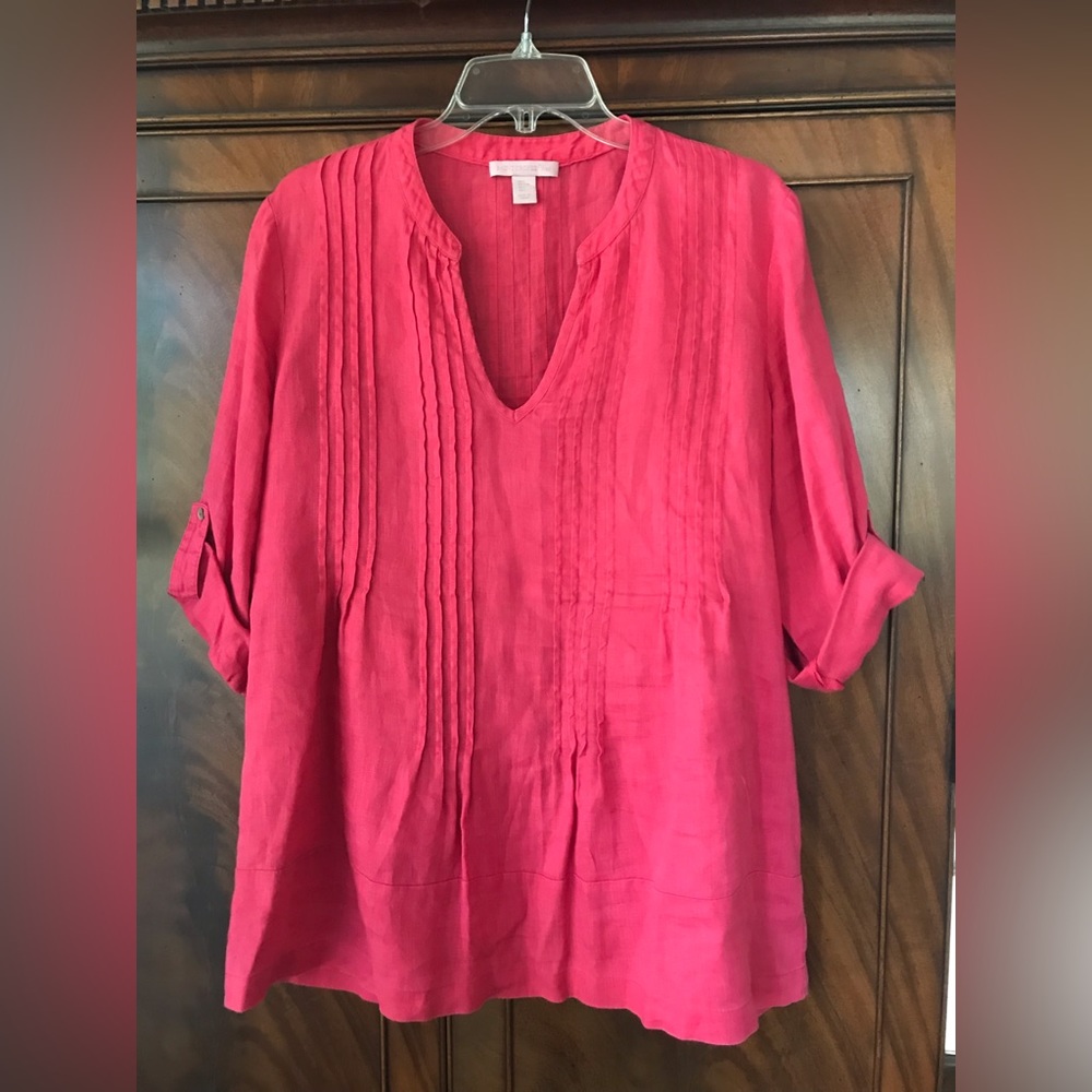 Bluish red tunic St. Tropez West size L. Linen.